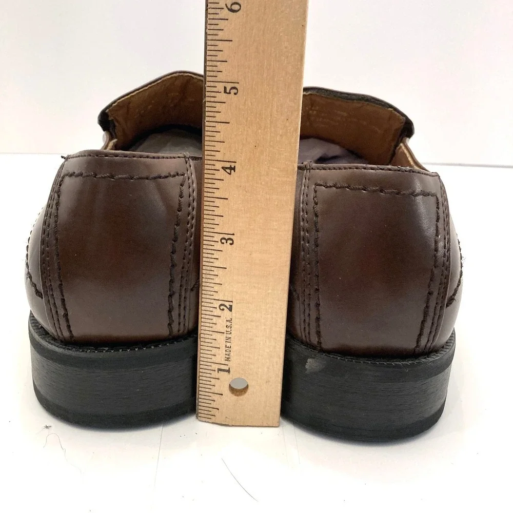Joseph Abboud Dress Loafers‎ Shoes Brown Leather Square Apron Toe Men's 11.5M